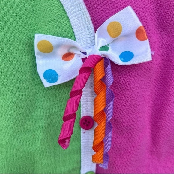 Vintage Buster Brown Colorblock Zebra Top 18 Mos Bow Ribbons Bright Colorful GUC - Picture 8 of 15